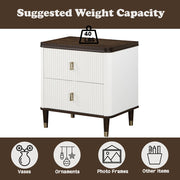 Carena - Nightstand With USB - White & Brown - R&R Furniture Gallery (Fountain Valley, CA)