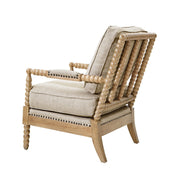 Arm Chair With Open Back Spindle Design, Padded Armrests - R&R Furniture Gallery (Fountain Valley, CA)