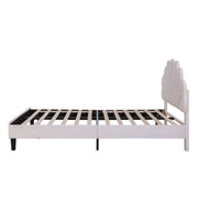 Upholstered Platform Bed With Flower Pattern Headboard - R&R Furniture Gallery (Fountain Valley, CA)