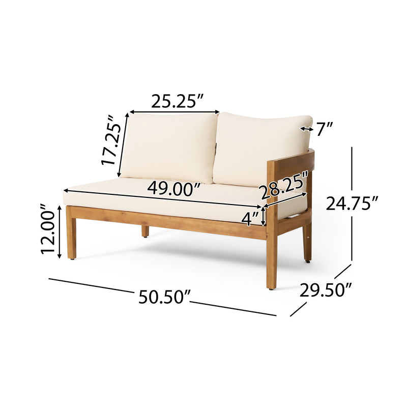 Noble House Brooklyn 2-seater sofa in neutral fabric with plush cushions and wooden legs, perfect for modern living rooms.