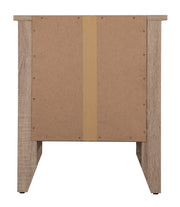 Glory Furniture roller drawer glides on an accent nightstand, showing smooth sliding mechanisms for easy drawer opening.
