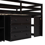 Loft Bed With Retractable Writing Desk And 3 Drawers With Storage Stairs And Shelves - R&R Furniture Gallery (Fountain Valley, CA)