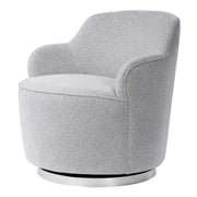 Gray Hobart casual swivel chair by Uttermost featuring a modern design with a cushioned seat and sleek metal base.