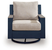 East Beach - Swivel Glider Chair With Cushion - Blue - R&R Furniture Gallery (Fountain Valley, CA)