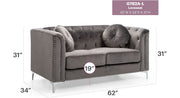 Stylish sloped arm loveseat by Glory Furniture featuring plush cushions and a modern stationary design in a cozy living room setting.