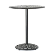 Elegant Cast Aluminum Round Bar Table With Romantic Filigree Design - Copper - R&R Furniture Gallery (Fountain Valley, CA)