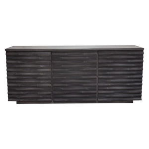 Bastille 69" 3-Door Solid Acacia Wood Sideboard in Smoke Grey Finish by Diamond Sofa