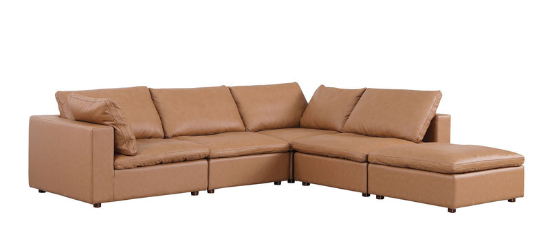 1100 - 5-Piece 4-Seat Sectional (Top-Grain Italian Leather)