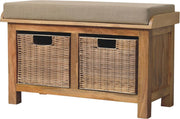 Rattan Basket Linen Bench - Brown - R&R Furniture Gallery (Fountain Valley, CA)