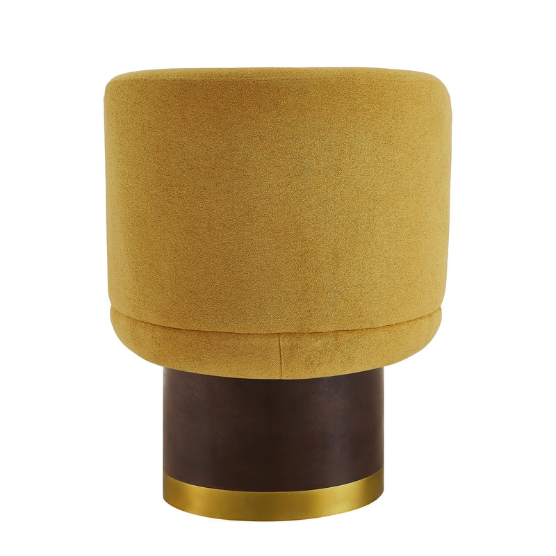 Round Swivel Accent Chair With Ergonomic Backrest For Living Room