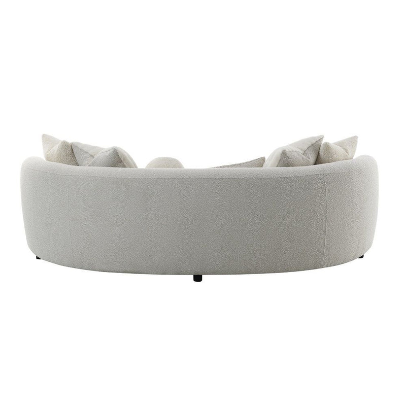 Iniko - Sofa With 6 Pillows - Beige Boucle - R&R Furniture Gallery (Fountain Valley, CA)
