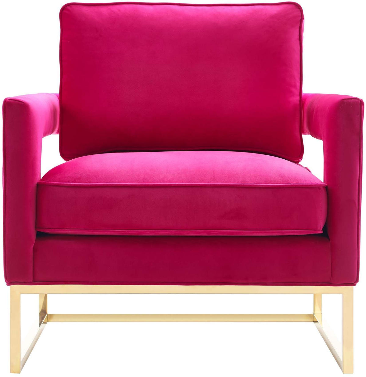 Avery - Velvet Chair With Polished Gold Base - R&R Furniture Gallery (Fountain Valley, CA)