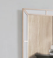 Elegant contemporary mirror by Glory Furniture with a sleek rectangular frame and clear reflective surface.