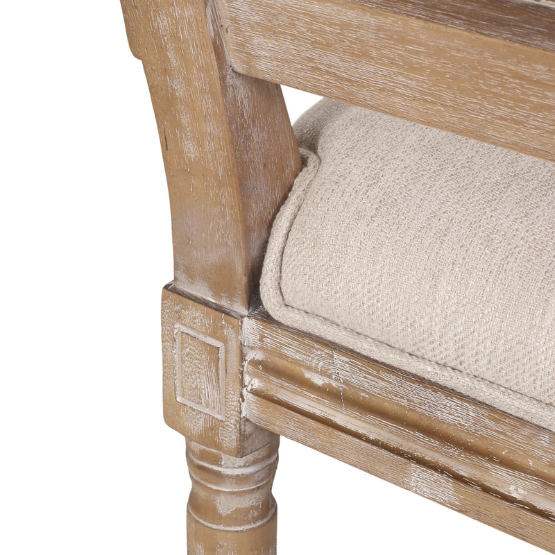 French Country Dining Chair With Rectangular Cane Backrest And Smooth Upholstered Seating - R&R Furniture Gallery (Fountain Valley, CA)