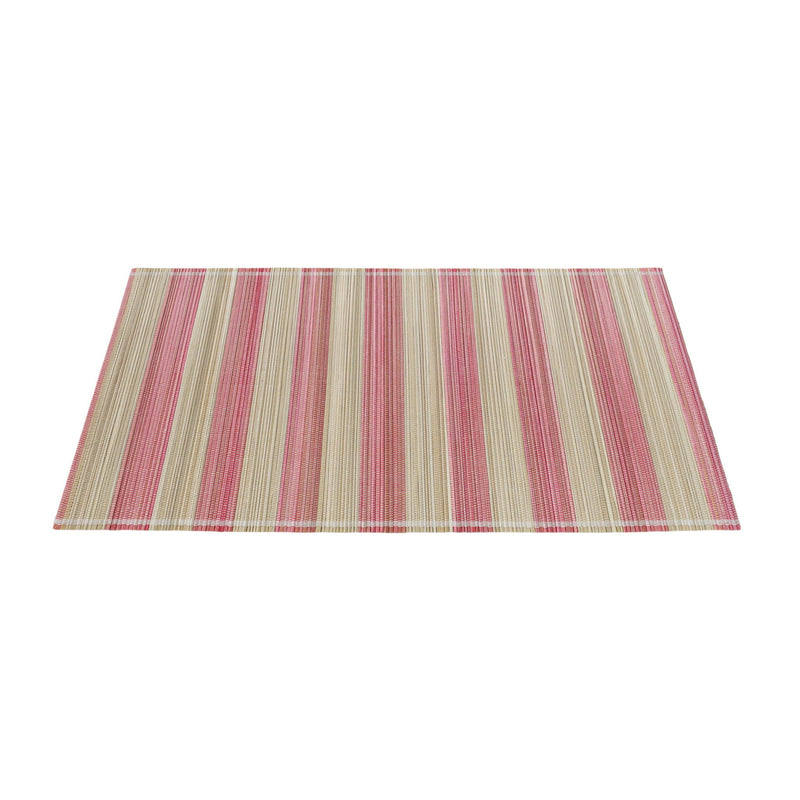 Set of four TOV Furniture Jora bamboo placemats with natural woven texture, perfect for dining table decoration.