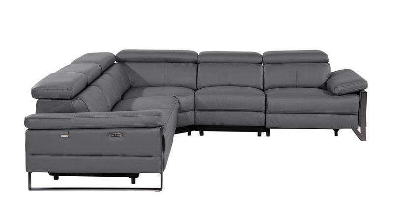 1246 - 5-Piece L-Shaped Modular Power Reclining Sectional With Power Headrests
