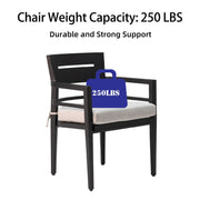 Outdoor Modern Dining Set, Chairs Sunbrella Cushioned And Dining Table With Umbrella Hole - R&R Furniture Gallery (Fountain Valley, CA)