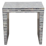 Mosaic End Table w/ Bone Inlay in Linear Pattern by Diamond Sofa