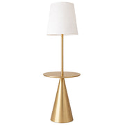 Celestial - Modern Floor Lamp With Accent Table With Large Shade - Gold / White - R&R Furniture Gallery (Fountain Valley, CA)