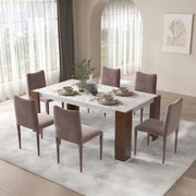 Hettie - Dining Table With Engineeed Stone Top - Engineered Stone Top & Brown - R&R Furniture Gallery (Fountain Valley, CA)