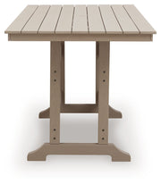 Seacliff Beach - Rectangular Counter Height Dining Table With Umbrella Option - Medium Brown - R&R Furniture Gallery (Fountain Valley, CA)