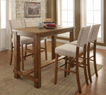 Sania - 5 Pc. Bar Table Set, Rustic Oak