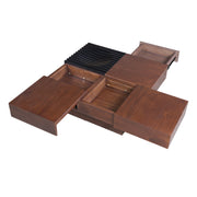 Italian Retro Inspired Acacia Wood Storage Coffee Table - Brown / Black - R&R Furniture Gallery (Fountain Valley, CA)