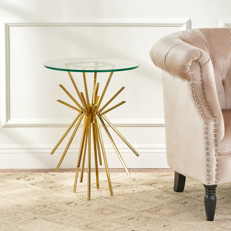 Table With Sunburst Design - Gold - R&R Furniture Gallery (Fountain Valley, CA)