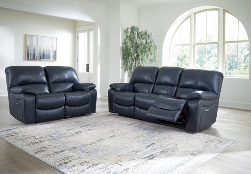 Signature Design by Ashley Leesworth reclining 3-piece living room set with plush fabric, featuring a sofa, loveseat, and recliner.