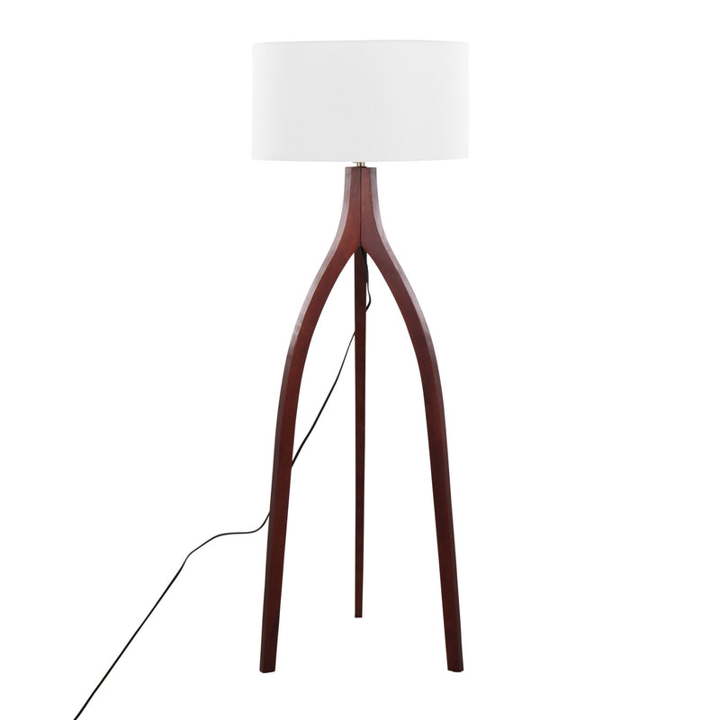 Lumi Source Wishbone contemporary floor lamp with sleek black finish and modern design standing on a hardwood floor.
