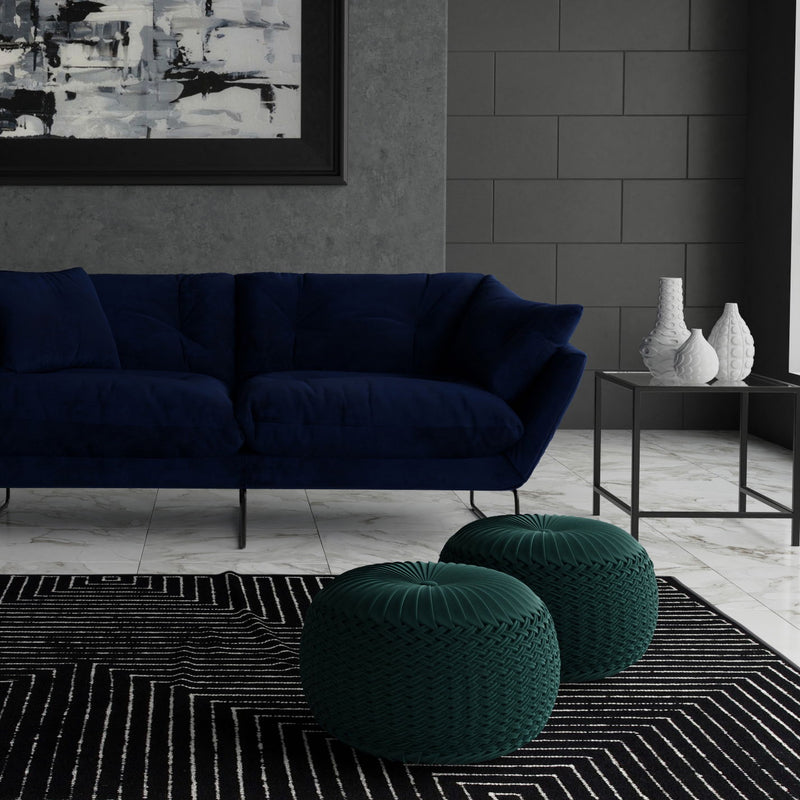 Grafton - Handcrafted Round Pouf - R&R Furniture Gallery (Fountain Valley, CA)