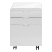 File Cabinet, Rolling Mobile, Storage Drawers, Printer Stand, Office, Work, Glossy Contemporary, Modern - White - R&R Furniture Gallery (Fountain Valley, CA)