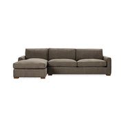 Classic Home Coburn chaise sofa, stationary sectional with plush cushions and modern design, shown in a cozy living room setting.