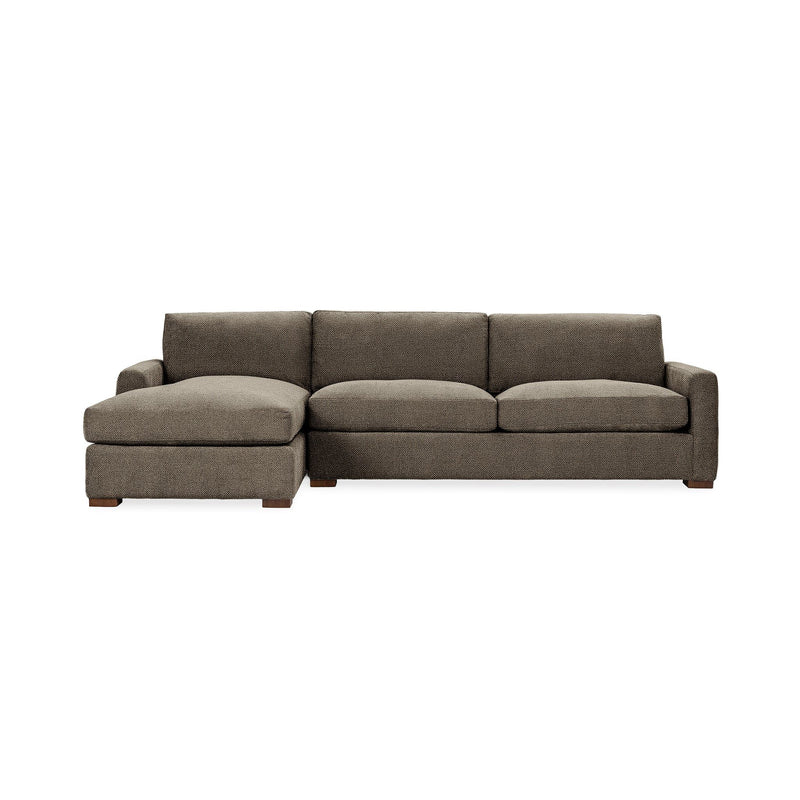 Classic Home Coburn chaise sofa, stationary sectional with plush cushions and modern design, shown in a cozy living room setting.