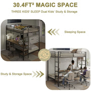 Ethan - Bunk Bed With Desk, Charging Station, Storage Shelves - R&R Furniture Gallery (Fountain Valley, CA)