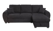 Veronica - Reversible Sleeper Sectional Sofa With Storage Chaise - Black - R&R Furniture Gallery (Fountain Valley, CA)
