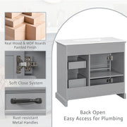 36" Bathroom Vanity With Sink, 2 Tip-Out Drawers, Soft Close Hinges - R&R Furniture Gallery (Fountain Valley, CA)