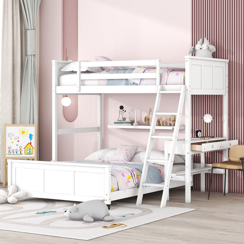 Full Over Full Bunk Bed With Desk - R&R Furniture Gallery (Fountain Valley, CA)