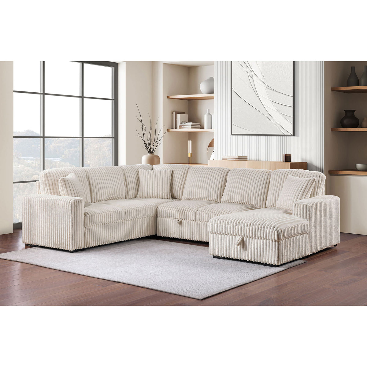 Thurston - Storage Sectional Sofa With Pop Up Bed