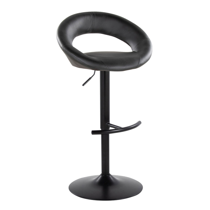 Set of two Lumi Source Posh contemporary adjustable barstools with swivel seats and rounded T footrests, perfect for modern kitchens.