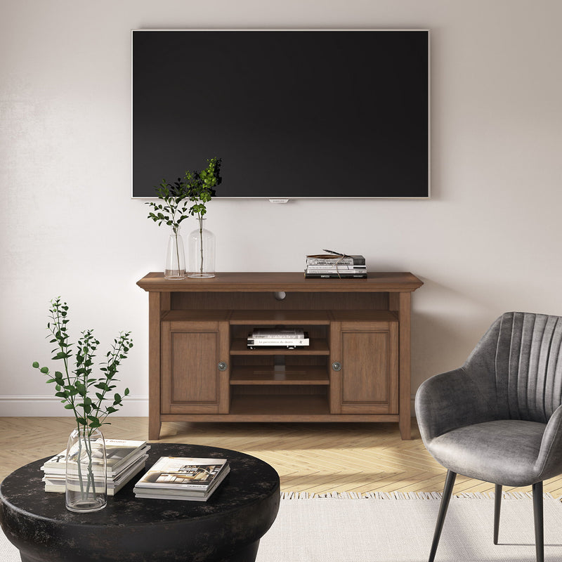 Amherst - TV Media Stand - Rustic Natural Aged Brown - R&R Furniture Gallery (Fountain Valley, CA)