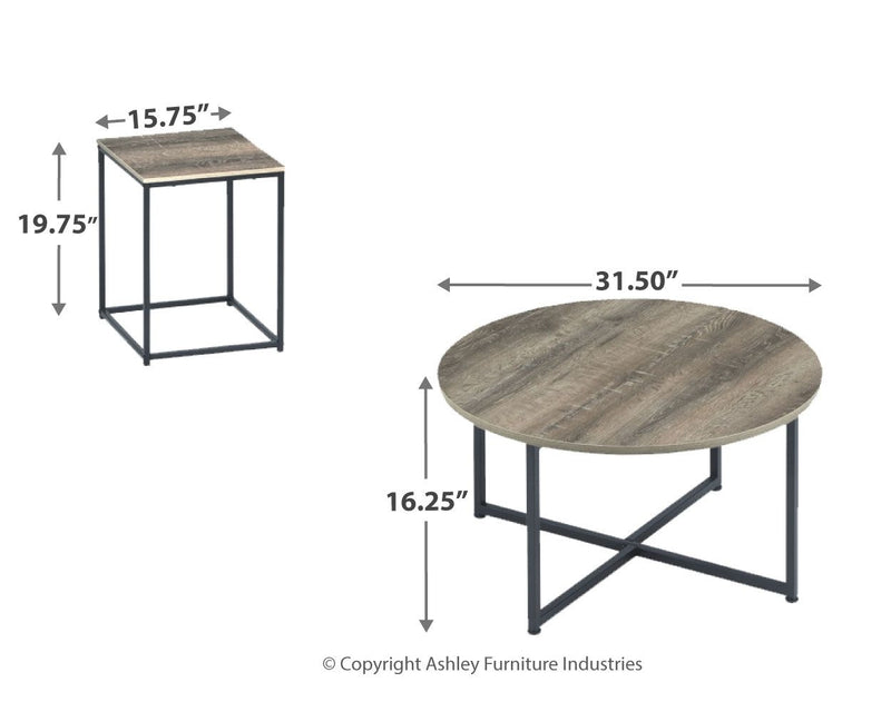 Wadeworth - Occasional Table Set (Set of 3) - Brown / Beige - R&R Furniture Gallery (Fountain Valley, CA)