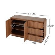 Sideboard, Wide Storage With 2 Doors And 3 Drawers - R&R Furniture Gallery (Fountain Valley, CA)