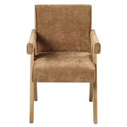 Zoey - Arm Chair (Set of 2) - Chocolate Chenille & Oak - R&R Furniture Gallery (Fountain Valley, CA)