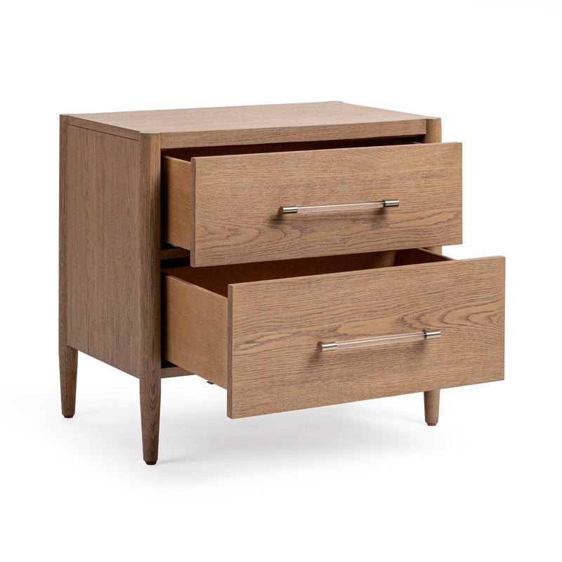 Classic Home Alisen 2-drawer Napa Grove accent nightstand with wooden finish and modern design.
