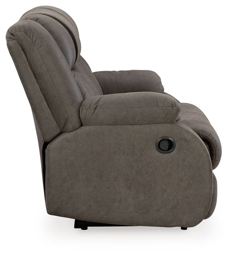 First Base - Reclining Loveseat - Gunmetal - R&R Furniture Gallery (Fountain Valley, CA)