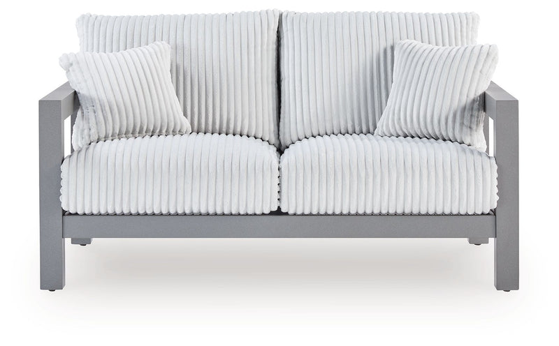 Hurley Park - Loveseat With Cushion - Gray - R&R Furniture Gallery (Fountain Valley, CA)
