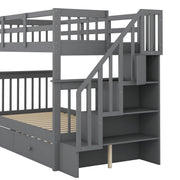 Stairway Bunk Bed With Storage And Guard Rail For Bedroom - R&R Furniture Gallery (Fountain Valley, CA)