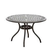 Tranquilius - Outdoor Round Dining Table With Lattice Tabletop, Umbrella Hole And Curved Legs - R&R Furniture Gallery (Fountain Valley, CA)