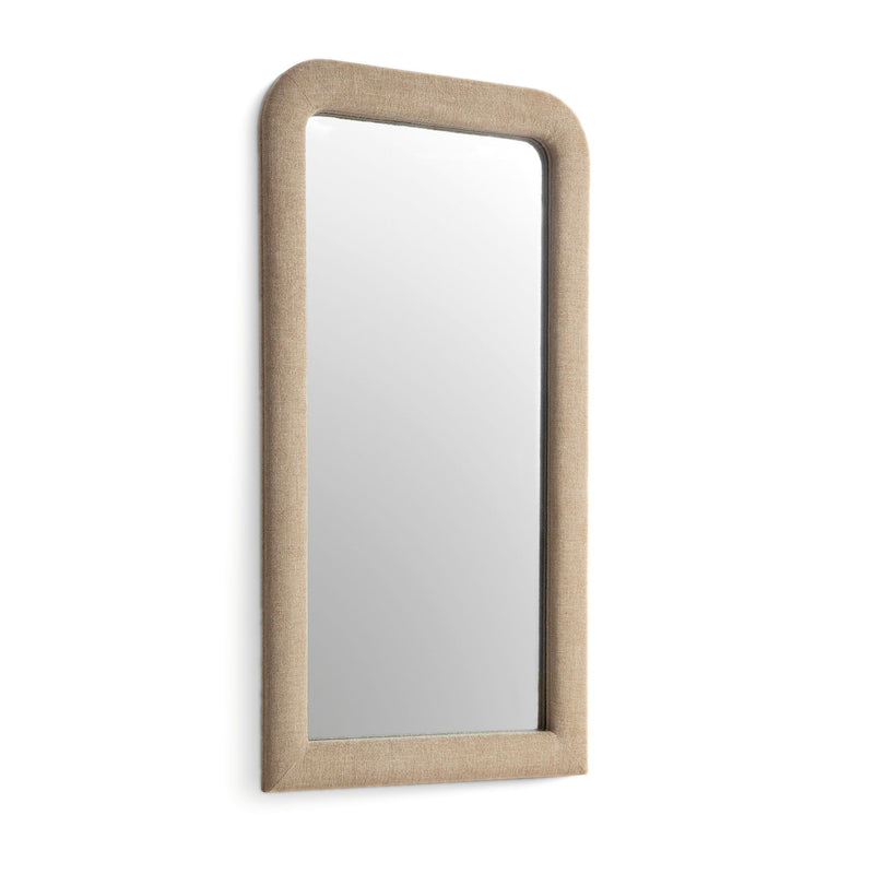Heidi - Oversized Upholstered Floor Mirror In Textured Fabric